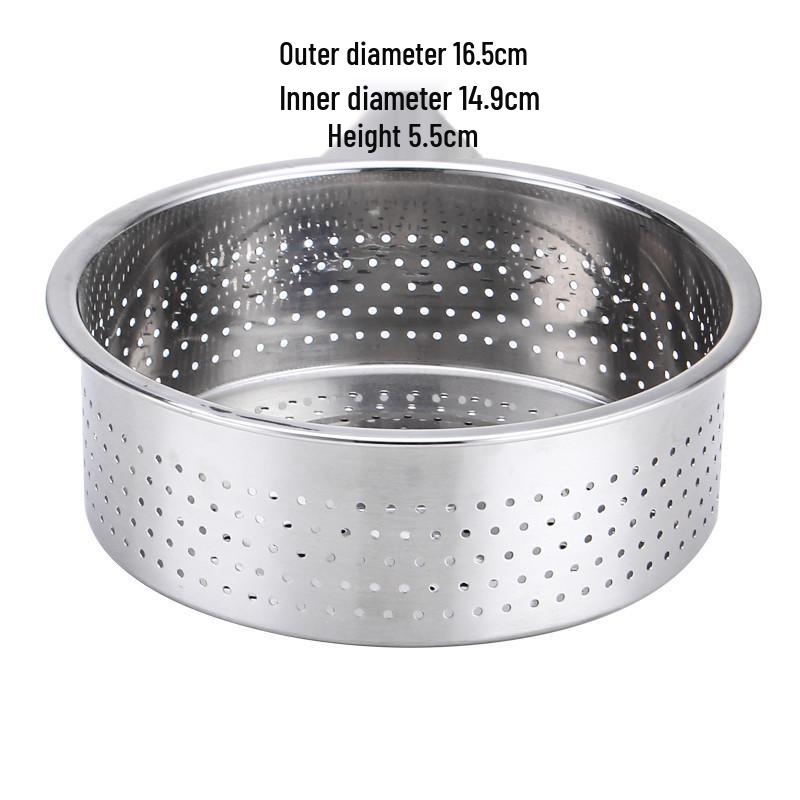 Universal 304 Stainless Steel Steamer Basket with Small and Large Holes, Non-Magnetic, Thickened for Household Rice Cookers.