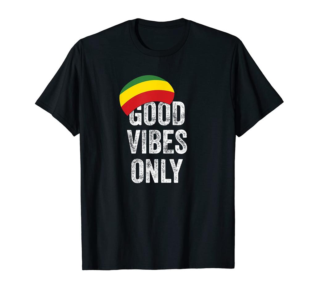 Pouze dobré vibrace Reggae Klobouk Reggae Rastafari Jamajské tričko