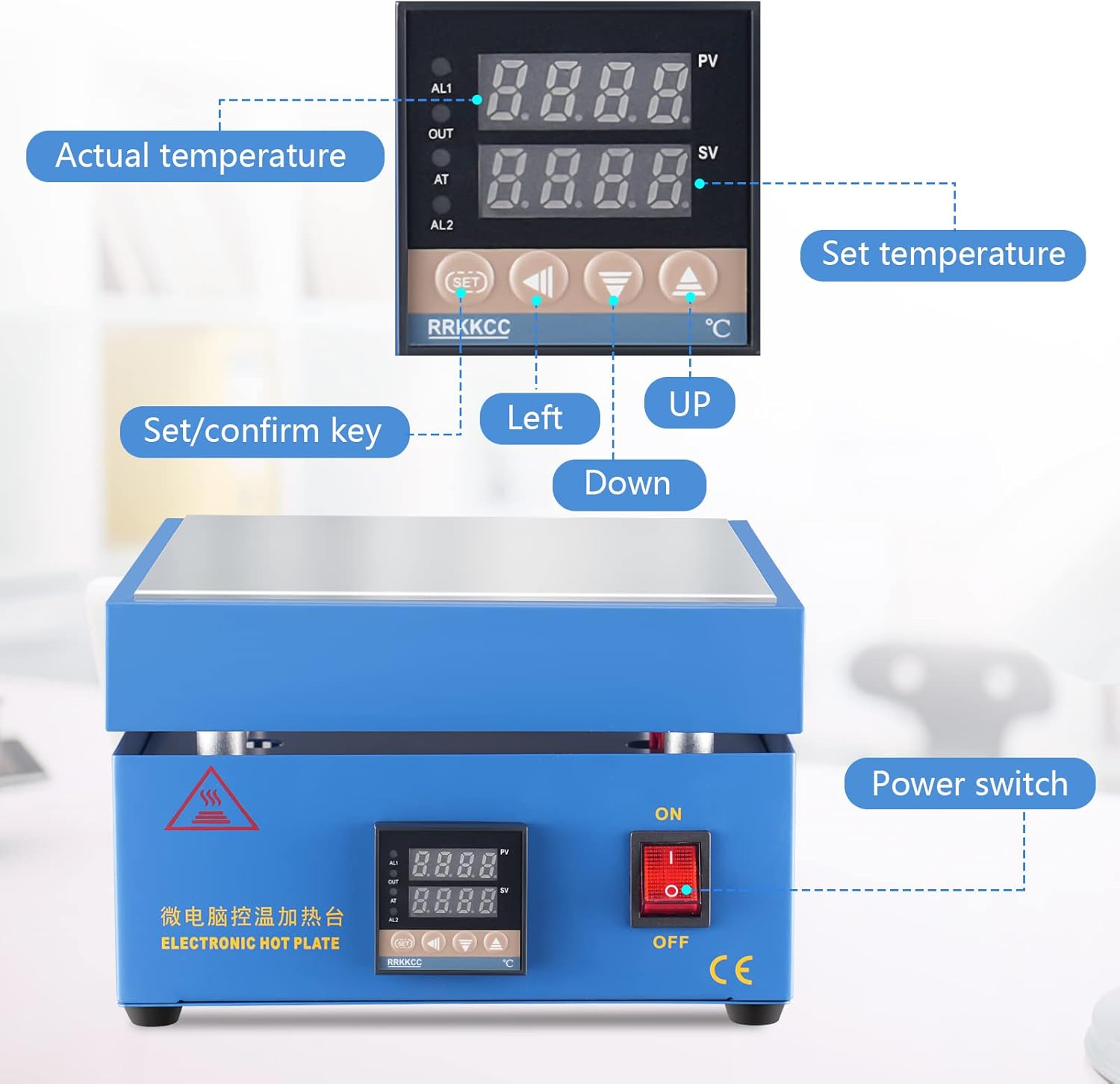 

110V 850W Soldering Hot Plate LED Preheat Station 200x200mm Rework Heater United States