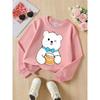 European Sizes Kids' Crewneck Sweatshirt - Cute Bear with Honey Jar And Bowtie , Sportswear And Casual Wear, Soft And Comfortable, Children's Clothing