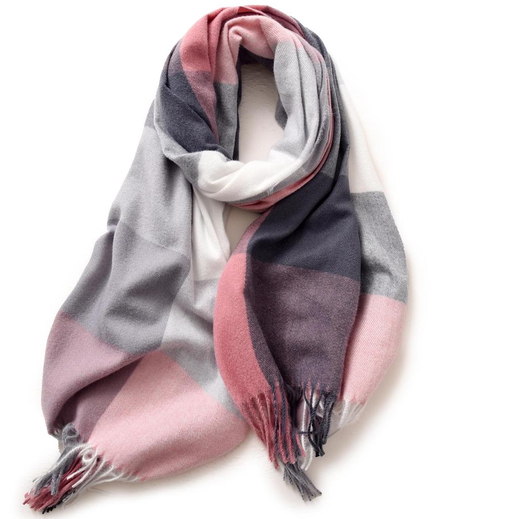 2025 Elegant Women's Striped Plaid Shawl – High-End Autumn/Winter Fashion Scarf