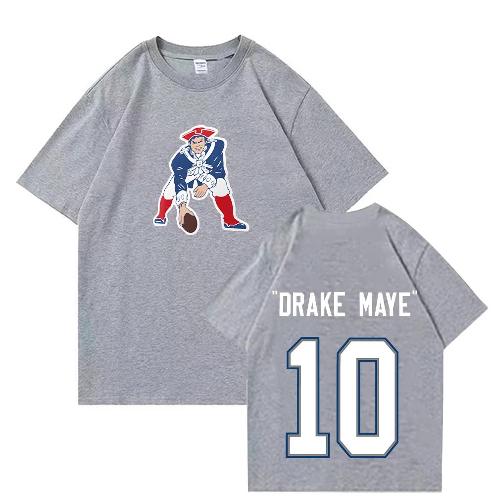 Drake Maye New England Patriots Spitzname T-Shirt für Unisex reines Baumwoll-T-Shirts Kurzarm-Oberteile Hochwertiges atmungsaktives Oberteil