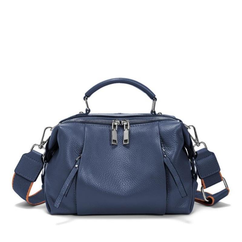 Women's Genuine Leather Bag Simple High Quality Tote Bag Small Vintage Bost Handbag Female Shoulder Crossbody Bag