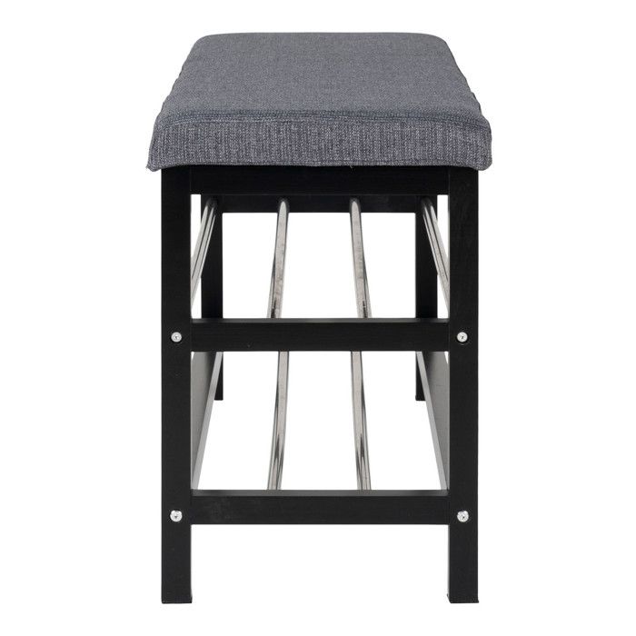 Grey 2-tier Bench with Black Legs 100 X 34 X 50 Cm