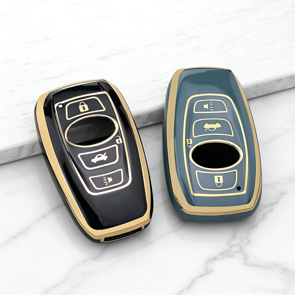 Smart Key Fob Cover for Subaru WRX STI XV Crosstrek Legacy BRZ Forester Impreza Outback 3/4 Buttons Key Protective Holder Chain