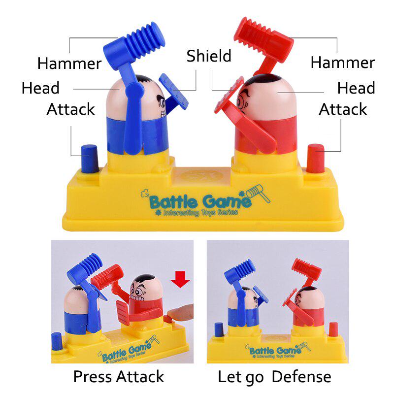 BalleenShiny Mini Baby Toys Kids Doll Double Battle Game Parent-Child Interactive Hammer Hiding Game