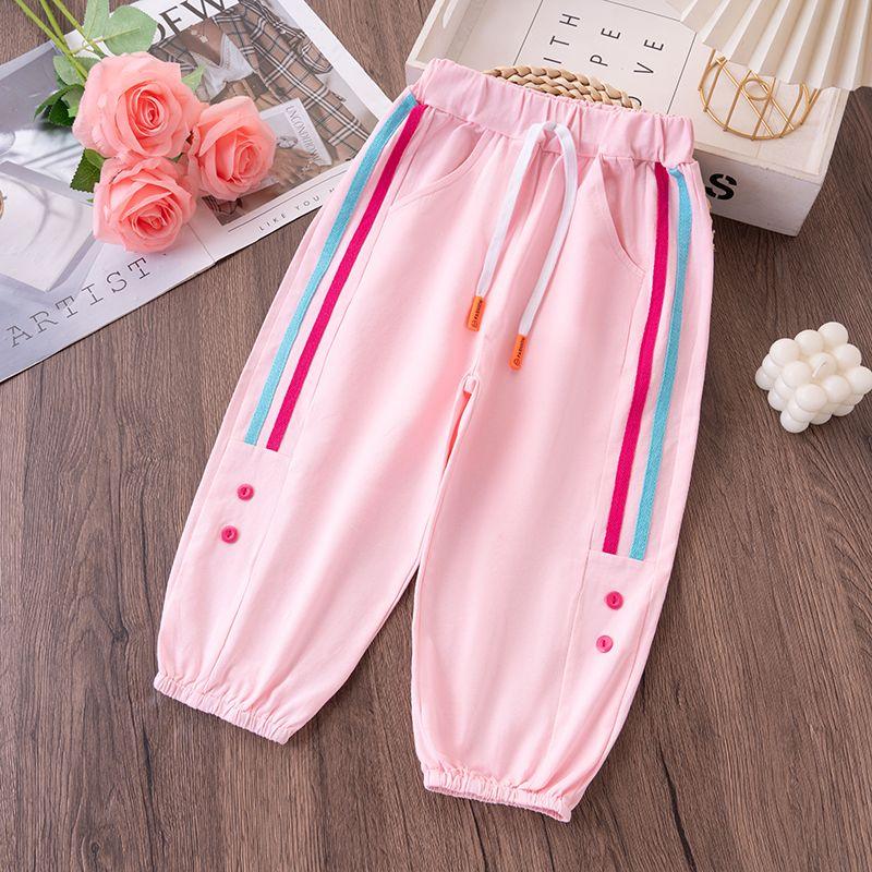 

Летние укороченные тонкие брюки от комаров свободного кроя для девочек для ношения на улице летом 140