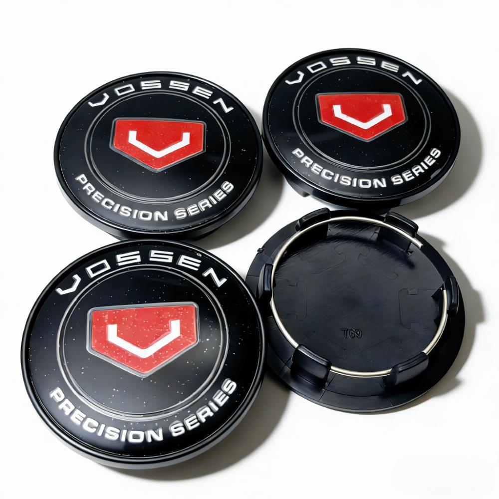 4 Stück Vossen Logo Emblem Plakette Auto Radnabendeckel 69MM Clip 56MM Räder Nabe Staubkappe Felge Radkappen Abdeckung Ersatz Auto Zubehör