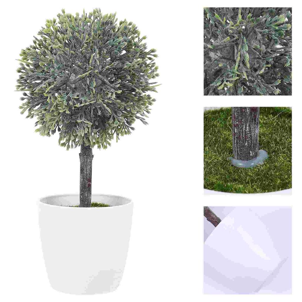 Konstgjord sfärisk krukväxt Falska gröna växter Faux Dekor Simulerad Bonsai Hem