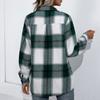 Autumn Winter Long Sleeve Thickened Cashmere Plaid Loose Casual Shirt Jacket for Women