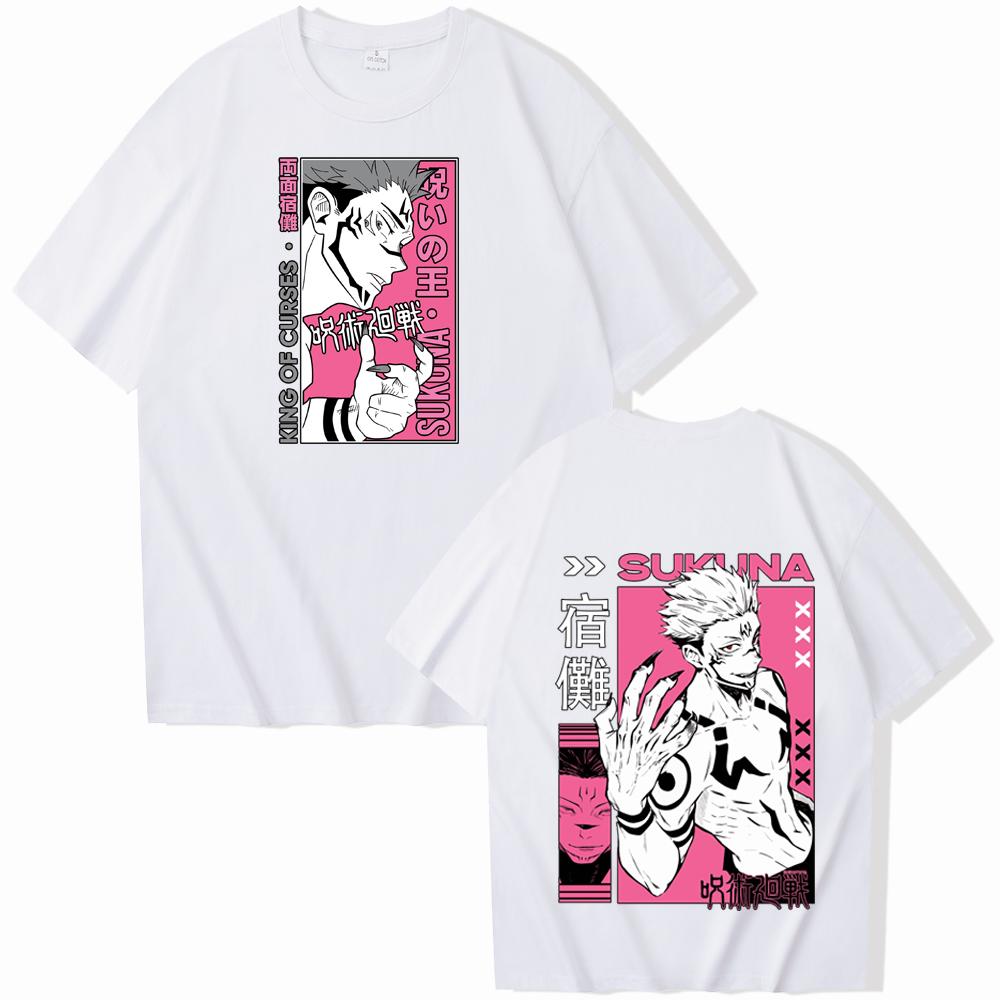 2025 Jujutsu Kaisen Sukuna Anime T-Shirts Man Women Summer Casual O-Neck Short Sleeve Shirts