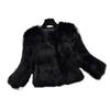 Crew neck thin imitation fur jacket women's imitation fox hair cotton long-sleeved short slim jacket