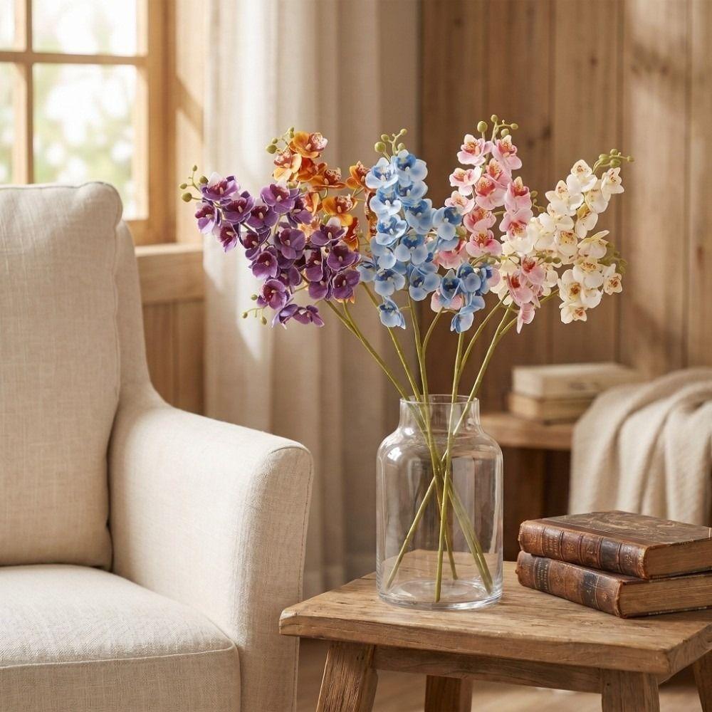 21 Heads Artificial Phalaenopsis Branches Real Touch Fake Mini Flowers Balcony Decor