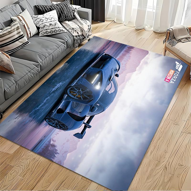 Forza Horizon 4 Sports Car Design Rug Non-slip rug suitable for living room and bedroom sofas.
