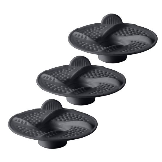 

3 шт. Заглушка для зливу волосся Обертовий дизайн зливу Ручка, за яку легко тримати Заглушка для волосся у ванну Ситечко Засіб для запобігання засміченню зливу 3pcs сірий