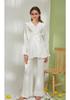Cotton Princess Lace V-Neck Plus Size Pajama Set with Long Sleeves