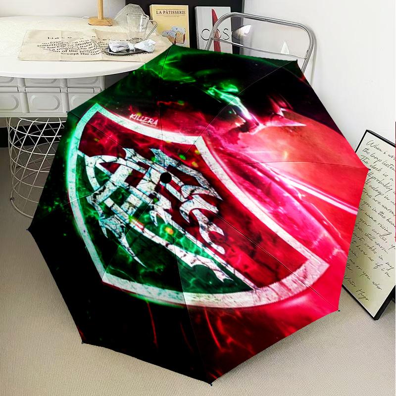 1PC Flumi-nense Football Crest Printed Umbrella Folding umbrella, automatic umbrella 8-Frame for Travel, camping Fan gifts Christmas Gifts