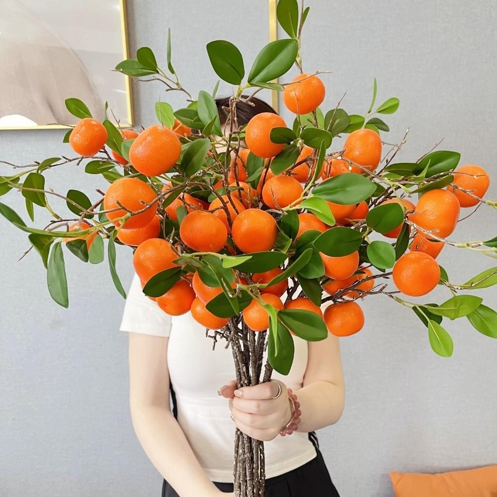 Faux Orange Artificial Orange Branch Green Leaves Fake Plants Restaurant Hotel