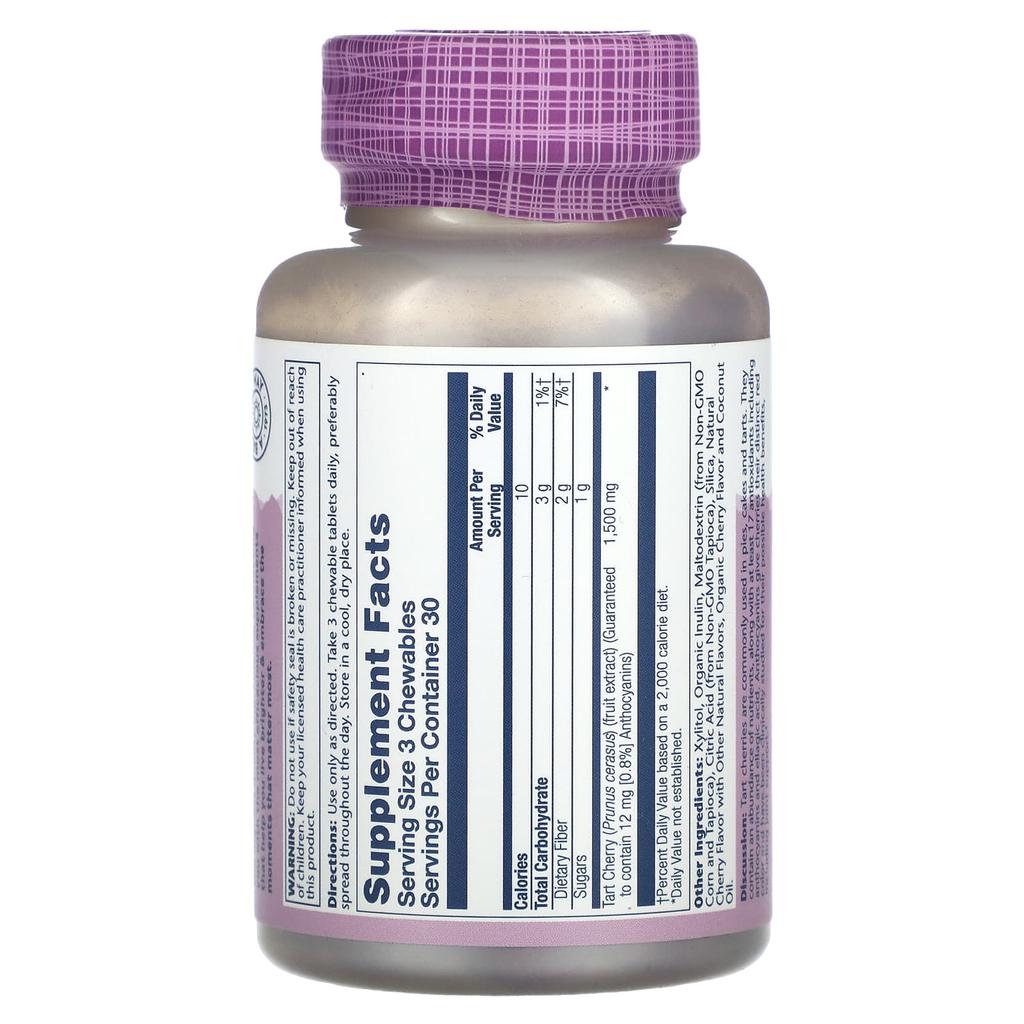 Vital Extracts Tart Cherry, Natural Cherry, Chewable 90 Tablets (500Mg Per Chewable)