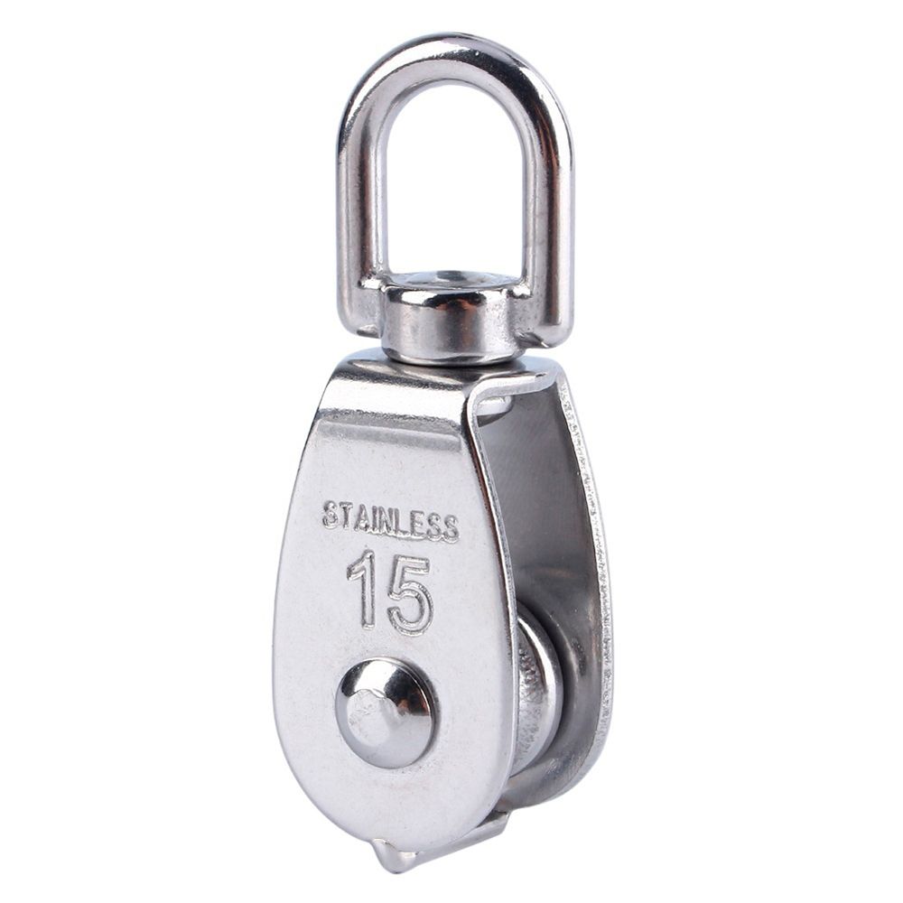 In Traction Loading Fixed 304 Sheave Swivel Block Single Wheel Stainless Steel Rope Pulley