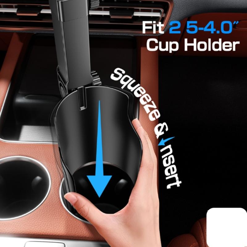 Adjustable 360 Rotating Phone Holder for Car Cup Slot Magnetic Attachment Universal Use For Auto Cup Holders Strong Magnet