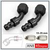 ZHSYMX 8AN 45 Degree Push Lock Hose Fitting and Hose Clamp End Black Rubber