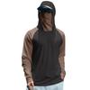 Men's Summer Color Matching Quick-drying Long-sleeved T-shirt Sun Clothing Fishing Fitness Sports Hooded Long-sleeved Top