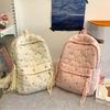 Embroidery Embroidered Bow Backpack Preppy Style Students School Bag Nylon Backpack  Outdoor