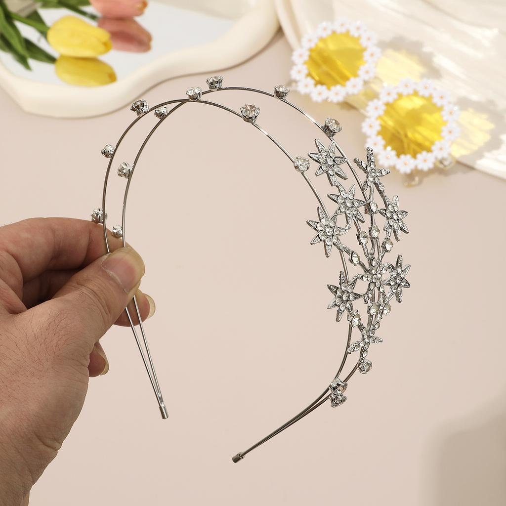 Neue Mode Luxuriöse Schneeflocken Strass Haarbänder Süßes Blumen Stirnband für Frauen Mädchen Haaraccessoires