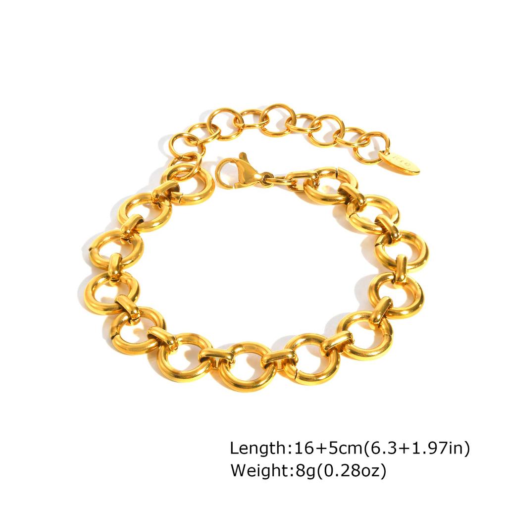 Gold Plated Paperclip Chunky Chain Bracelet Rhombus Geometric Minimalist Bracelets for Women Stainless Steel Irregular Jewelry