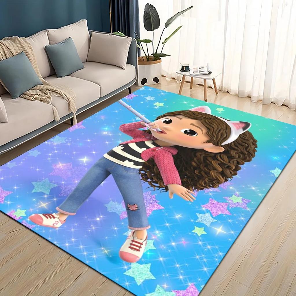 2025 New Style Gabbys Dollhouse Cartoon Girl Gift Carpet Rug for Living Room Bedroom Home Sofa Decoration,kid Non-slip Floor Mat