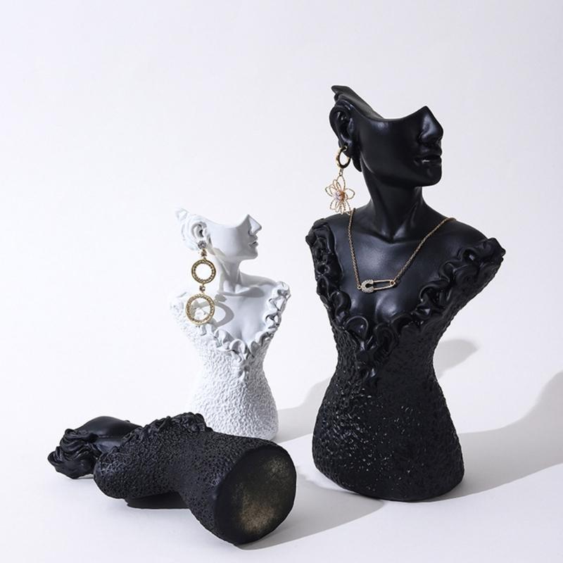 Boutique Necklace Jewelry Display Bust Resin Material Necklace Pendant Earring Chain Display-Case Mannequin Stand Holder