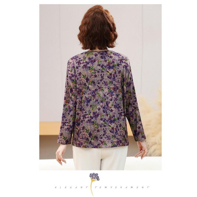 High Elastic German Velvet Spring and Autumn Long-sleeved Bottoming Middle-aged and Elderly