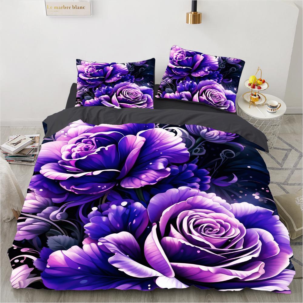 

Красочный цветочный постельный комплект Мультяшные комплекты одеял Двуспальный Королевский Кинг Полуторный Полный размер Набор пододеяльников Детский для девочек Белое постельное белье EU Single 135x200cm