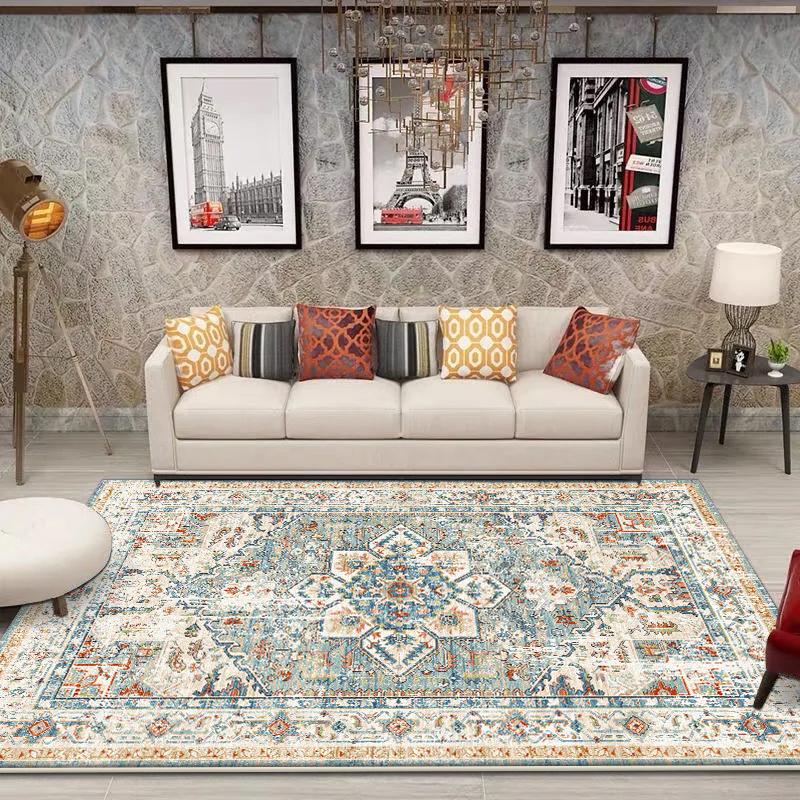 Retro American Style Carpet for Living Room Decoration Bedroom Carpets Large Size Luxury Lounge Rug Non-slip Coffee Tables Mat