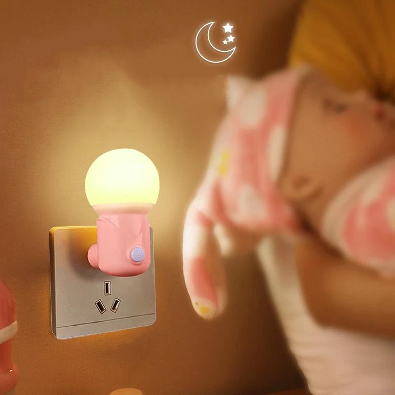 LED Night Light Plug-in 2-color Baby Nursing Eye Protection Sleep Lights Bedroom Corridor Socket Lights Energy Saving Night Lamp