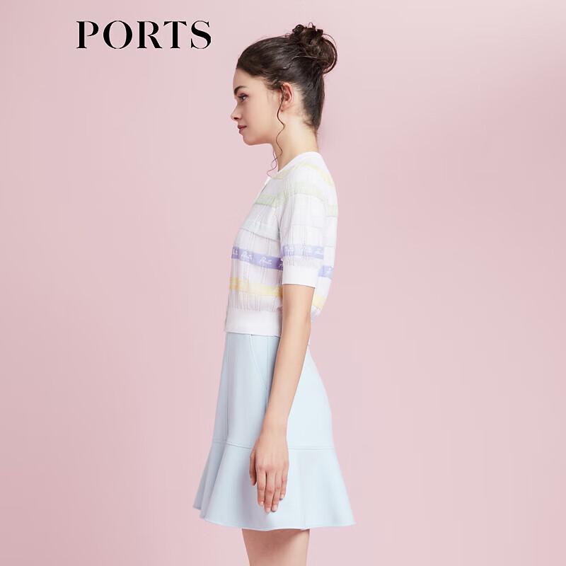 Ports Women's Striped Knit Short Cardigan