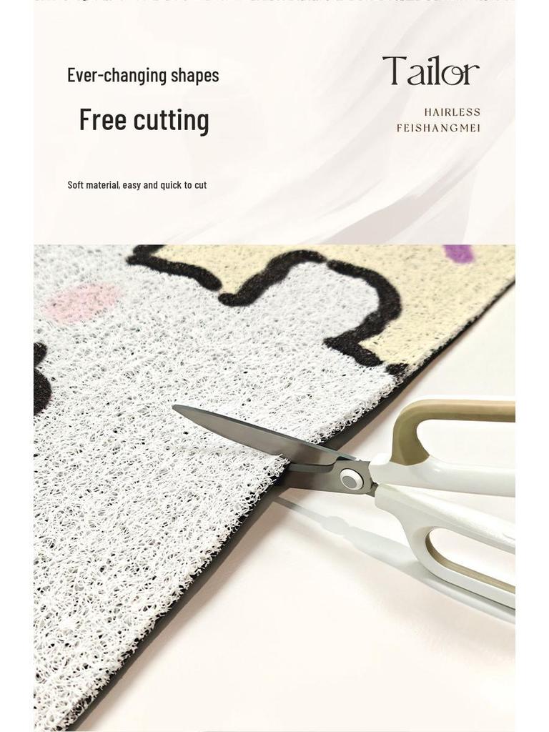 Seidenschlaufe Anti-Rutsch Hundetür-Matte: Süßer, schmutzabweisender, zuschneidbarer Fußteppich für Eingangsbereiche