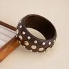 Exaggerated Creative Red Black Wooden Chunky Bangle Bracelet Vintage Punk Stackable Wide Bangle for Women Fashionable Jewelry