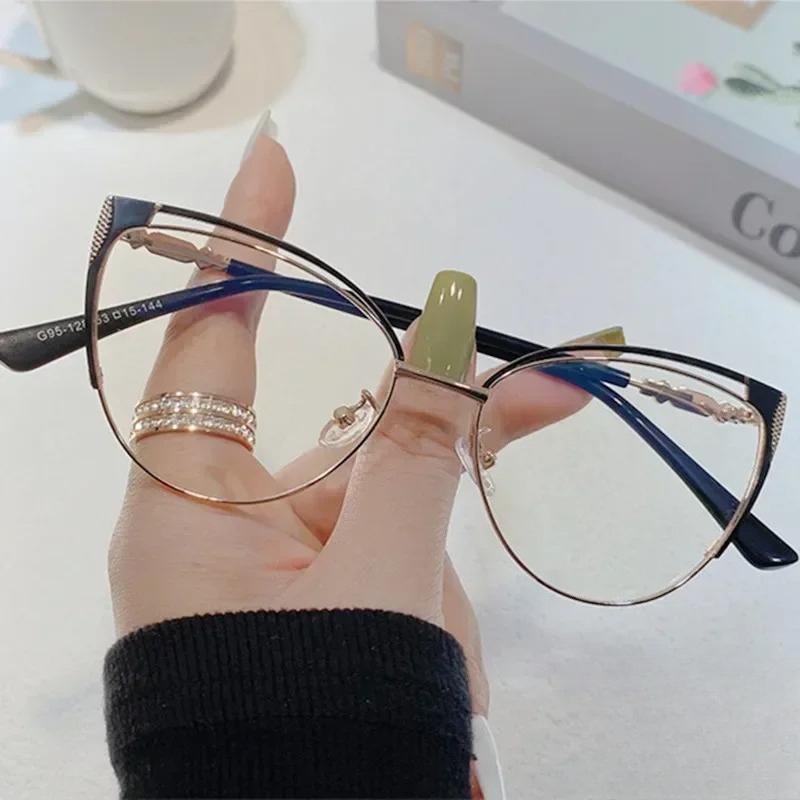 Retro Design Lady Cat Eye Glasses Frame Anti Blue Light Computer Goggles Women Fashion Eyewear Gafas Mujer Anti Luz Azul