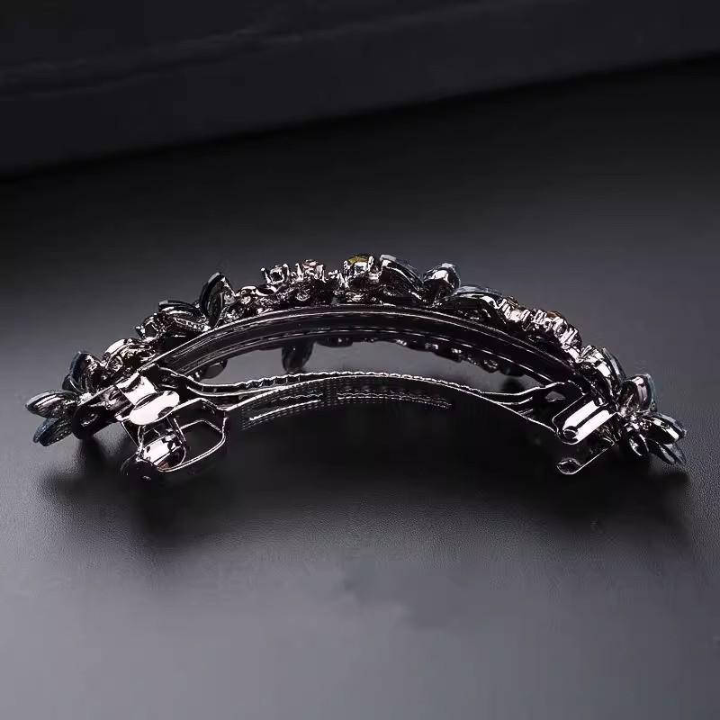 Retro Floral Spring Hair Clip - Elegant Horizontal Style for Women