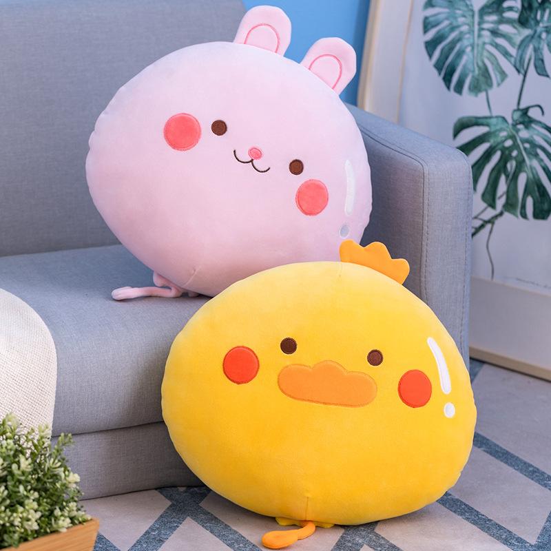 Cute Cartoon Big Head Pillow Sago Bubble Animal Nap Pillow Soft and Cute Ball Girl Sleeping Pillow Plush Toy