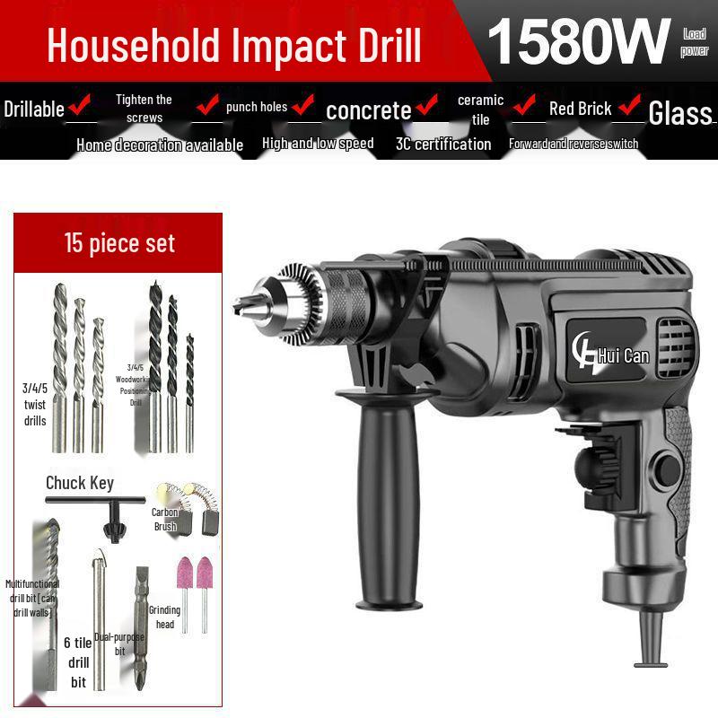 Multi-Functional Electric Impact Drill Set for Wall and Household Use