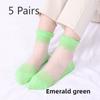 5 Pairs of Women's Spring Thin Mid Cylinder Cotton Sole Lace Lace Socks