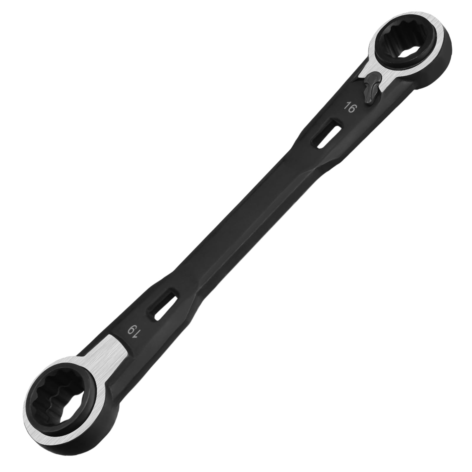 GOLD DEER Ratchet Wrench 16mm 17mm 18mm 19mm Double Box Ratchet Wrench Set with Straight Directional Switching 72 Manganese Phosphate Blackened чёрный