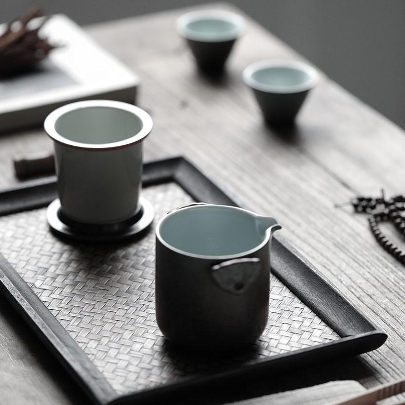 Ceramic Tea Set Portable Bag Simple Filter Separation Quick Tea Cup One Pot Two Cups