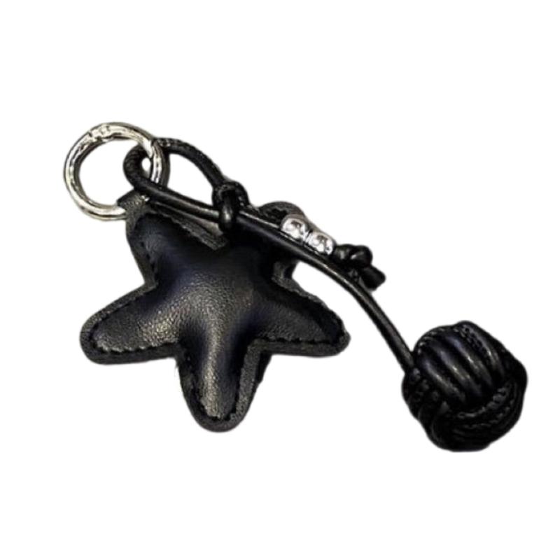 Handcraft Star Shape Keychain Accessory Hanging Pendant Stylish Faux Leather Designing Keyring for Bags and Keys