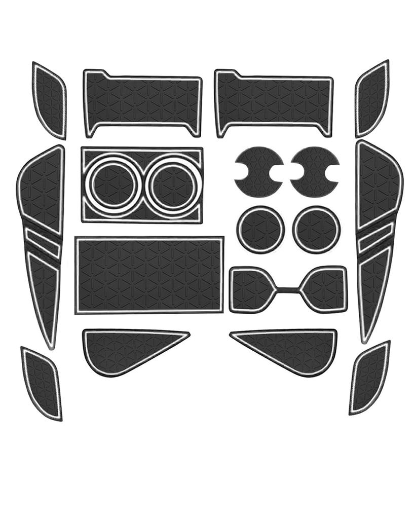 LANGBEAN Interior Rubber Mats for Toyota Harrier 80 Door Pocket Scratch and Noise Interior Harrier Custom Set Series, Non-Slip Mats, Prevention,