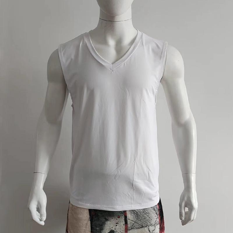 Temu Summer 2025 Men's V-Neck Sleeveless Fitness Vest