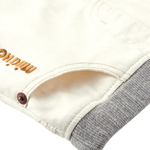Miki House 10-1711-494 Denim Skirt, Hickory Logo, Simple, Girls, Baby, Kids, Children's Clothing, White, 130 Cm